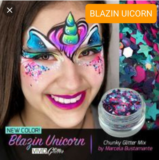 Vivid Glitter Glitter Cream - Blazin Unicorn - Gleam Chunky Glitter Cream (10g / 30g)