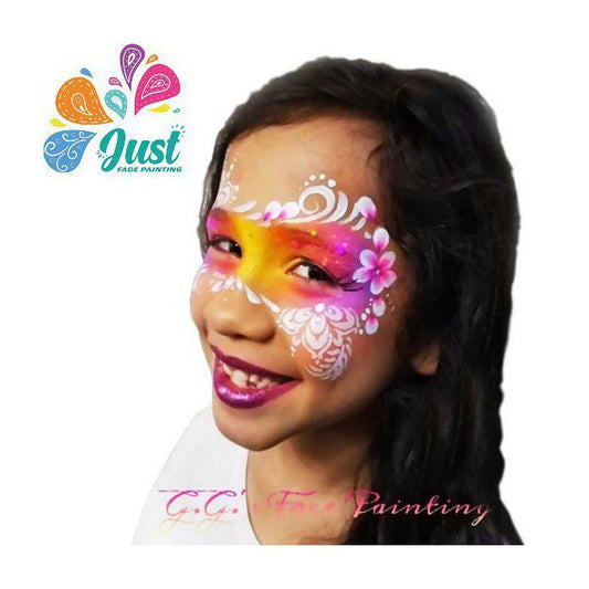 TAP 085 Face Painting Stencil - Henna Fancy Flower Centerpiece