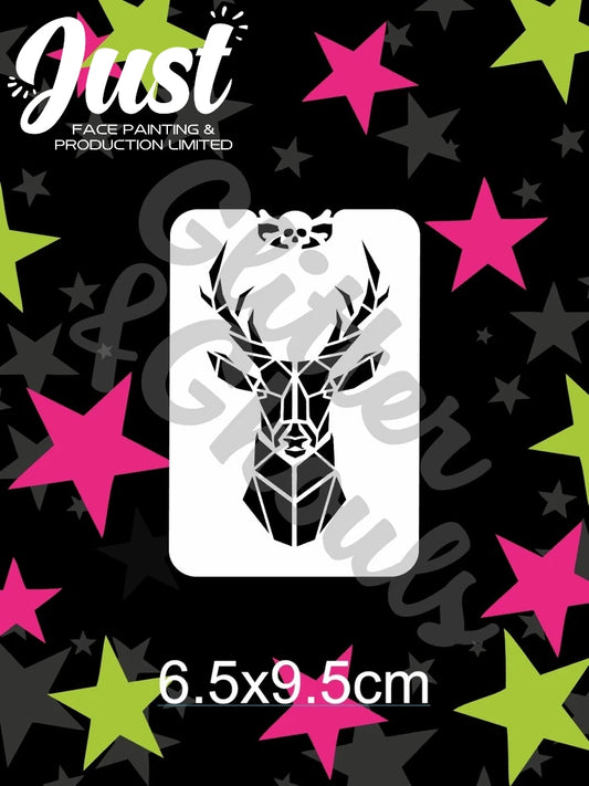 Glitter & Ghouls Stencils - Geo Deer for Face Paint