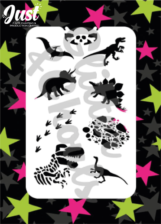 Glitter & Ghouls Stencils - Dinosaurs