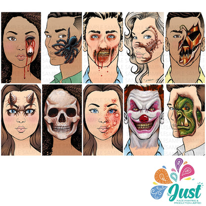 Sparkling Faces - The Ultimate Face Painting Guide - Scary Halloween Designs by Matteo Arfanotti