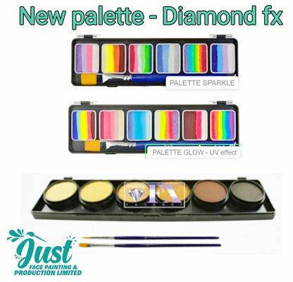 Diamond FX Face & Body Paints - Palette - Splitcakes Glow Palette 6 x 6g (UV effect)