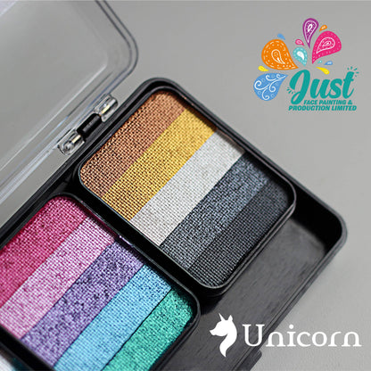 Unicorn  Sponge Rainbow Cake Palette - Аквагрим Unicorn Face Painting - "Shimmer Paradise" (for sponge) 5*25 gr