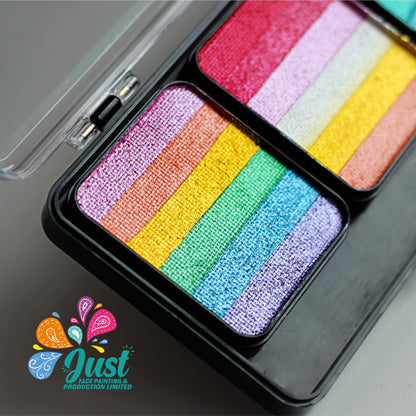 Unicorn  Sponge Rainbow Cake Palette - Аквагрим Unicorn Face Painting - "Shimmer Paradise" (for sponge) 5*25 gr