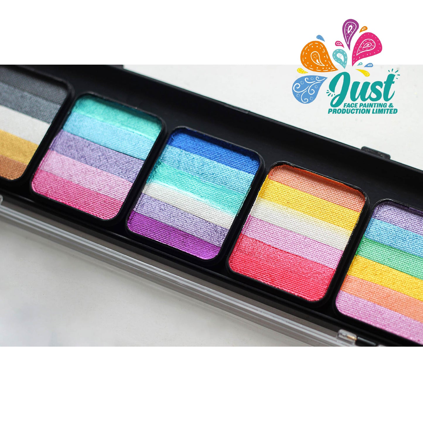 Unicorn  Sponge Rainbow Cake Palette - Аквагрим Unicorn Face Painting - "Shimmer Paradise" (for sponge) 5*25 gr