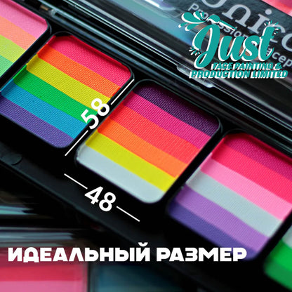 Unicorn  Sponge Rainbow Cake Palette - Аквагрим Unicorn Face Painting - "Synergy" Unicorn 5*25 g