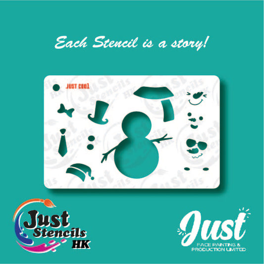 Just Stencils - C001 Christmas Snowman with happy faces