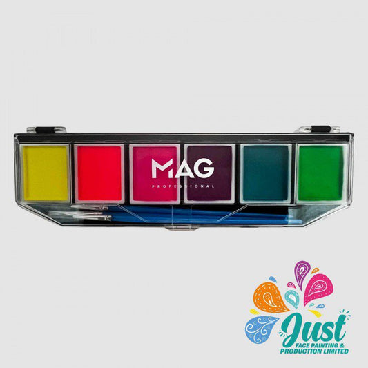MAG Face Painting - Aquagrim MAG Palette - Face painting MAG Set neon 6 pcs * 10 g (UV effect)