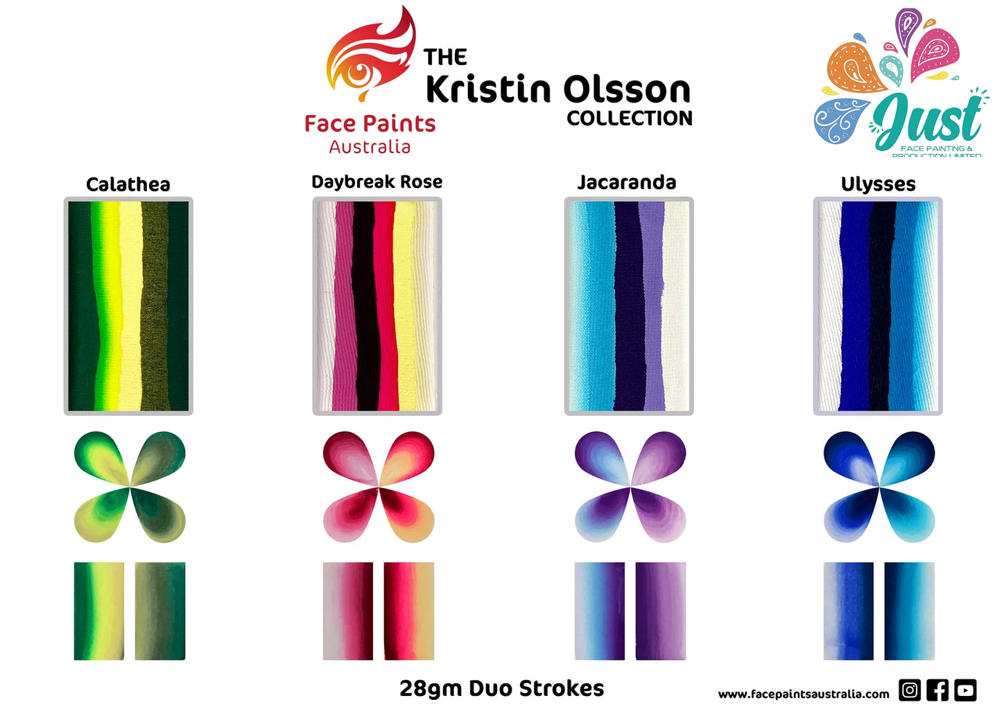 FPA 28g Kristin Olsson Duo Stroke - Daybreak Rose, Calathea, Jacaranda, Ulysses (1 pc/4 pcs)